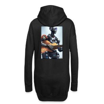 Robot Guitare Guitariste Future Musicien - Sweat-shirt à capuche long Femme - noir - Dos