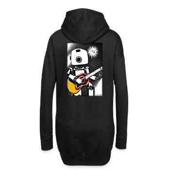Roboter Gitarre Gitarrist Zukunft Musik Comic - Hoodie-Kleid - Schwarz - Hinten