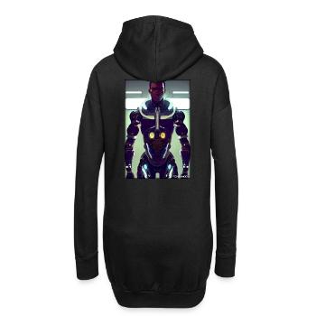 Cyborg Man Future Sci-Fi Machine Technology - Hoodie Dress - black - Back