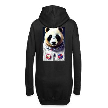 Pandabär Panda Astronaut Zukunft Sci-Fi Technik - Hoodie-Kleid - Schwarz - Hinten