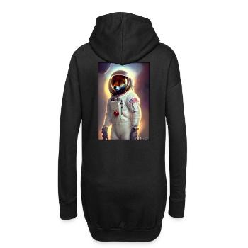 Fuchs Wildtier Astronaut Zukunft Sci-Fi Technik - Hoodie-Kleid - Schwarz - Hinten