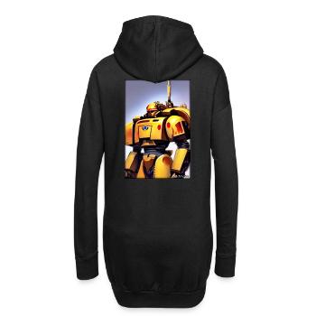 Kampfbot Roboter Supersoldat Maschine Krieger - Hoodie-Kleid - Schwarz - Hinten