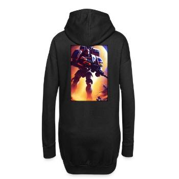 Kampfbot Robot Super Soldat Machine Guerrier - Sweat-shirt à capuche long Femme - noir - Dos