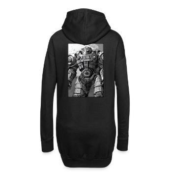 Kampfbot Roboter Supersoldat Maschine Krieger - Hoodie-Kleid - Schwarz - Hinten