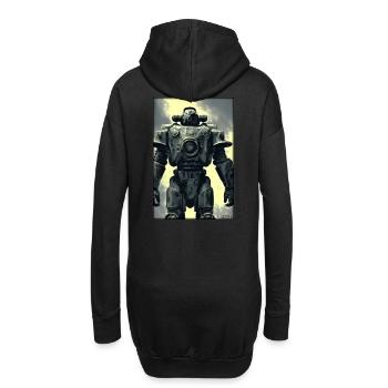 Kampfbot Roboter Supersoldat Maschine Krieger - Hoodie-Kleid - Schwarz - Hinten
