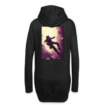 Astronaut Zukunft Sci-Fi Technik - Hoodie-Kleid - Schwarz - Hinten