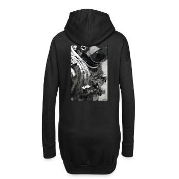 Astronaut Zukunft Sci-Fi Technik - Hoodie-Kleid - Schwarz - Hinten