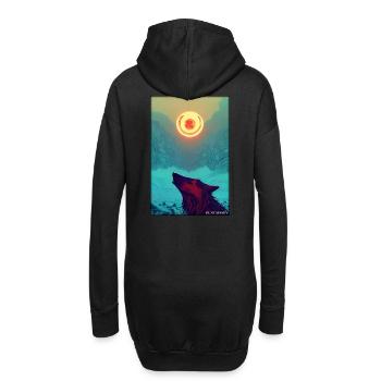 Loup Animal Motif Nature Faune Mystique Sauvage - Sweat-shirt à capuche long Femme - noir - Dos