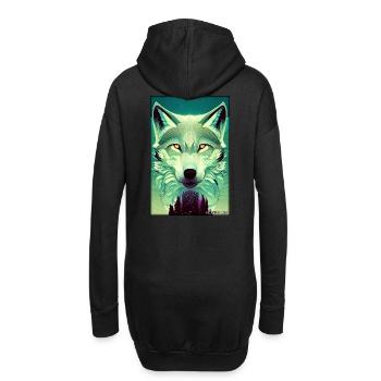 Loup Animal Motif Nature Faune Mystique Sauvage - Sweat-shirt à capuche long Femme - noir - Dos