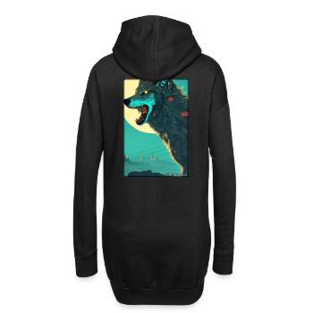 Loup Animal Motif Nature Faune Mystique Sauvage - Sweat-shirt à capuche long Femme - noir - Dos
