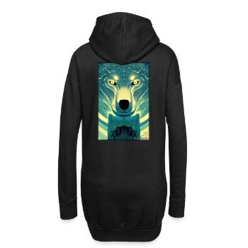Loup Animal Motif Nature Faune Mystique Sauvage - Sweat-shirt à capuche long Femme - noir - Dos