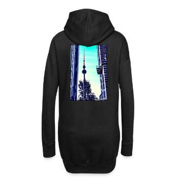 Berlin Berliner Fernsehturm Stadt Wahrzeichen - Hoodie-Kleid - Schwarz - Hinten