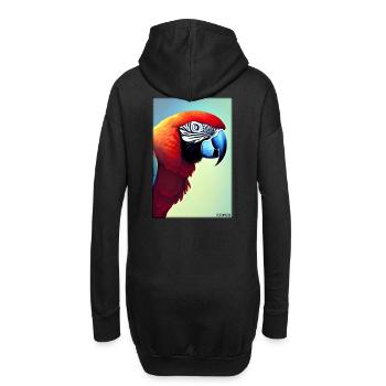 Papagei Papageien Vogel Vögel Ara Tier Wildtier - Hoodie-Kleid - Schwarz - Hinten