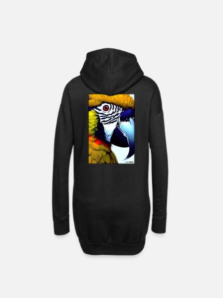 Papagei Papageien Vogel Vögel Ara Tier Wildtier - Hoodie-Kleid - Schwarz