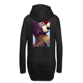 Papagei Papageien Vogel Vögel Ara Tier Wildtier - Hoodie-Kleid - Schwarz - Hinten