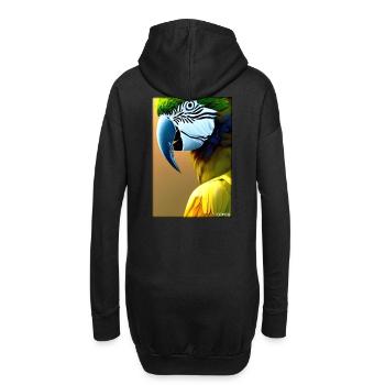 Papagei Papageien Vogel Vögel Ara Tier Wildtier - Hoodie-Kleid - Schwarz - Hinten