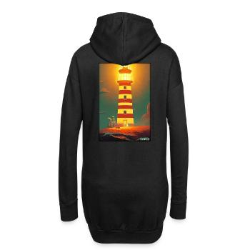 Leuchtturm Meer Licht Nordsee Ostsee Urlaub Strand - Hoodie-Kleid - Schwarz - Hinten