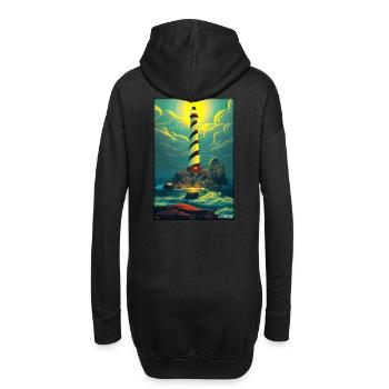 Leuchtturm Meer Licht Nordsee Ostsee Urlaub Strand - Hoodie-Kleid - Schwarz - Hinten