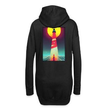 Leuchtturm Meer Licht Nordsee Ostsee Urlaub Strand - Hoodie-Kleid - Schwarz - Hinten