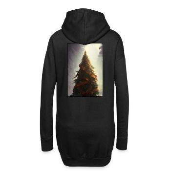 Weinachten Weihnachtsbaum weihnachtlich Winter - Hoodie-Kleid - Schwarz - Hinten