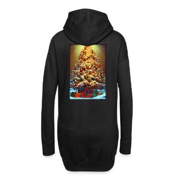 Weinachten Weihnachtsbaum weihnachtlich Winter - Hoodie-Kleid - Schwarz - Hinten