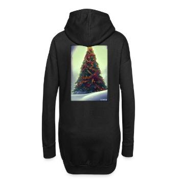 Weinachten Weihnachtsbaum weihnachtlich Winter - Hoodie-Kleid - Schwarz - Hinten