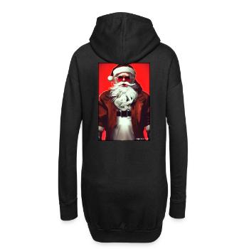 Weihnachtsmann Weihnachten Zukunft Cyber Neon Punk - Hoodie-Kleid - Schwarz - Hinten