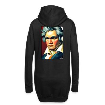 Ludwig van Beethoven DJ Kopfhörer Musik Party - Hoodie-Kleid - Schwarz - Hinten