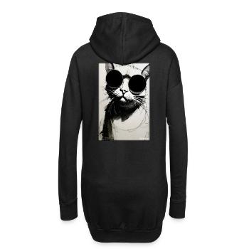 Chat Chat Lunettes de soleil Animaux sauvages Animaux de compagnie - Sweat-shirt à capuche long Femme - noir - Dos
