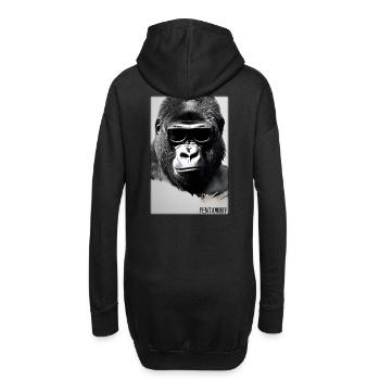 Gorilla Sonnenbrille Tierwelt Waldtier Tiere Wild - Hoodie-Kleid - Schwarz - Hinten