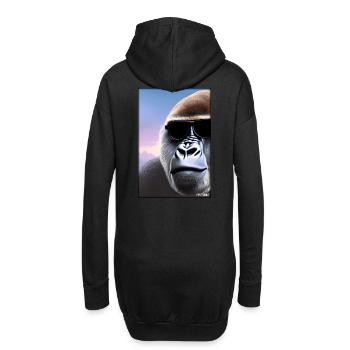 Gorilla Sonnenbrille Tierwelt Waldtier Tiere Wild - Hoodie-Kleid - Schwarz - Hinten