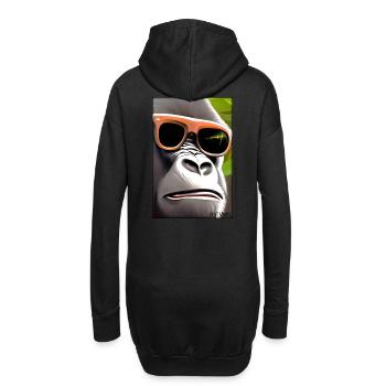 Gorilla Sonnenbrille Tierwelt Waldtier Tiere Wild - Hoodie-Kleid - Schwarz - Hinten