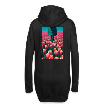 Tulip Lily Family Flower Spring Meadow Green - Sweat-shirt à capuche long Femme - noir - Dos