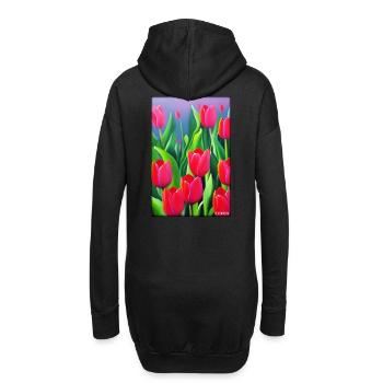 Tulip Lily Family Flower Spring Meadow Green - Sweat-shirt à capuche long Femme - noir - Dos