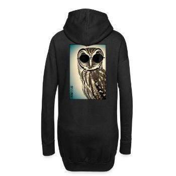 Eule Sonnenbrille Wildtier Vogel Waldtier Wald - Hoodie-Kleid - Schwarz - Hinten