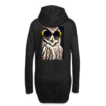 Eule Sonnenbrille Wildtier Vogel Waldtier Wald - Hoodie-Kleid - Schwarz - Hinten