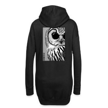 Eule Sonnenbrille Wildtier Vogel Waldtier Wald - Hoodie-Kleid - Schwarz - Hinten
