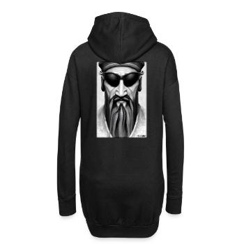 Konfuzius Sonnenbrille Philosoph China Asien - Hoodie-Kleid - Schwarz - Hinten