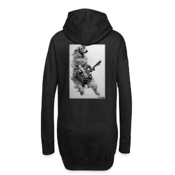 Chien Guitare Animal de compagnie Musicien Chien Ami - Sweat-shirt à capuche long Femme - noir - Dos