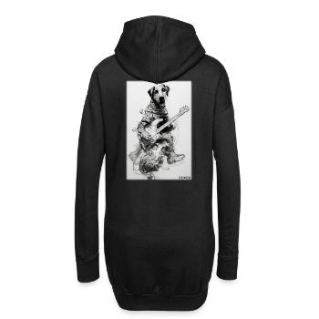 Chien Guitare Animal de compagnie Musicien Chien Ami - Sweat-shirt à capuche long Femme - noir - Dos