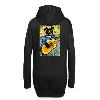 Chien Guitare Animal de compagnie Musicien Chien Ami - Sweat-shirt à capuche long Femme - noir - Dos