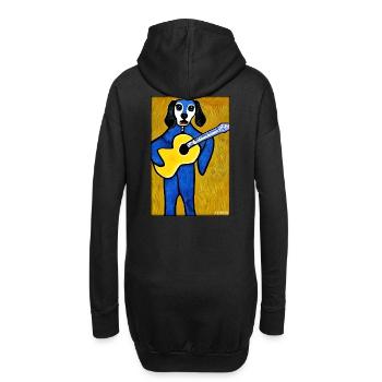 Chien Guitare Animal de compagnie Musicien Chien Ami - Sweat-shirt à capuche long Femme - noir - Dos