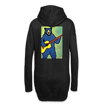 Ours Guitare Faune Musicien Forest Animal Zoo Animal - Sweat-shirt à capuche long Femme - noir - Dos