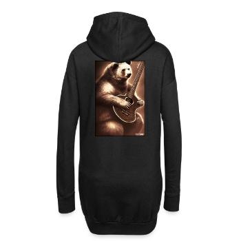Ours Guitare Faune Musicien Forest Animal Zoo Animal - Sweat-shirt à capuche long Femme - noir - Dos