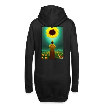Astéracées de tournesol Fleur Printemps Prairie Verte - Sweat-shirt à capuche long Femme - noir - Dos