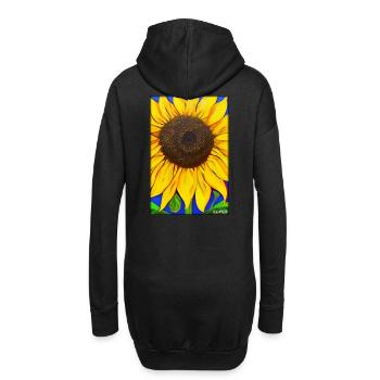 Astéracées de tournesol Fleur Printemps Prairie Verte - Sweat-shirt à capuche long Femme - noir - Dos