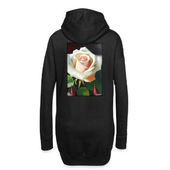 Rose Rose Fleur Spring Meadow Green - Sweat-shirt à capuche long Femme - noir - Dos