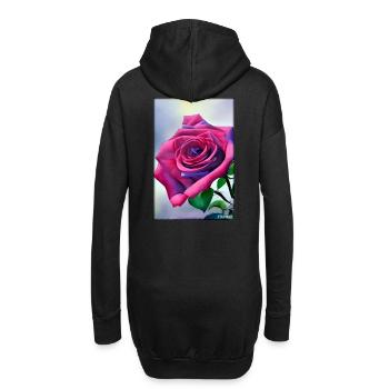 Rose Rose Fleur Spring Meadow Green - Sweat-shirt à capuche long Femme - noir - Dos