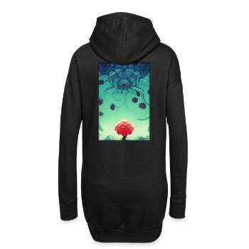 Rose Rose Fleur Spring Meadow Green - Sweat-shirt à capuche long Femme - noir - Dos