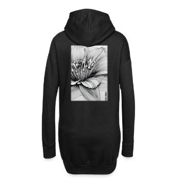 Lilies Family Fleur Spring Meadow Green - Sweat-shirt à capuche long Femme - noir - Dos